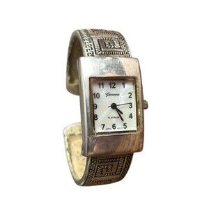 Vintage Geneva Platinum Women's Analog Watch Cuff Style Japan Mvmt New Battery